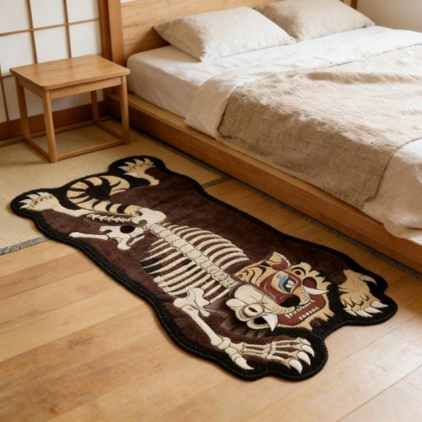 Creativity Bedroom Decor Irregular Shape Carpet Tiger Pattern Carpets for Living Room Anti Slip Cloakroom Floor Mat Washable Rug