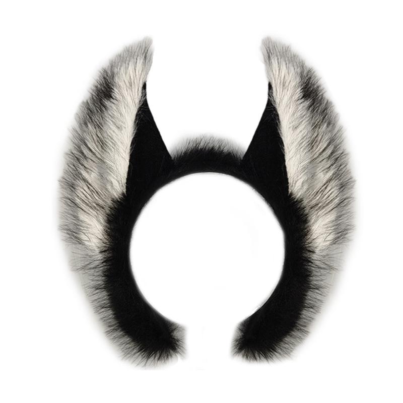 

Plush Anime Ear HairBand Comfortable Plush Hairhoop Hair Accessory For Adult Teens Halloween Party Stage Show Dressingup белый