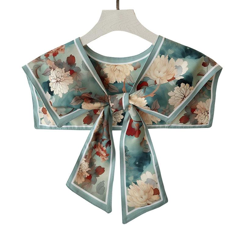 Perfect Match New Women Printed Shawl Fake Collar Detachable Big Lapel False Collar Shirt Kragen Sahte Yaka Kraagje For Clothing Accessories