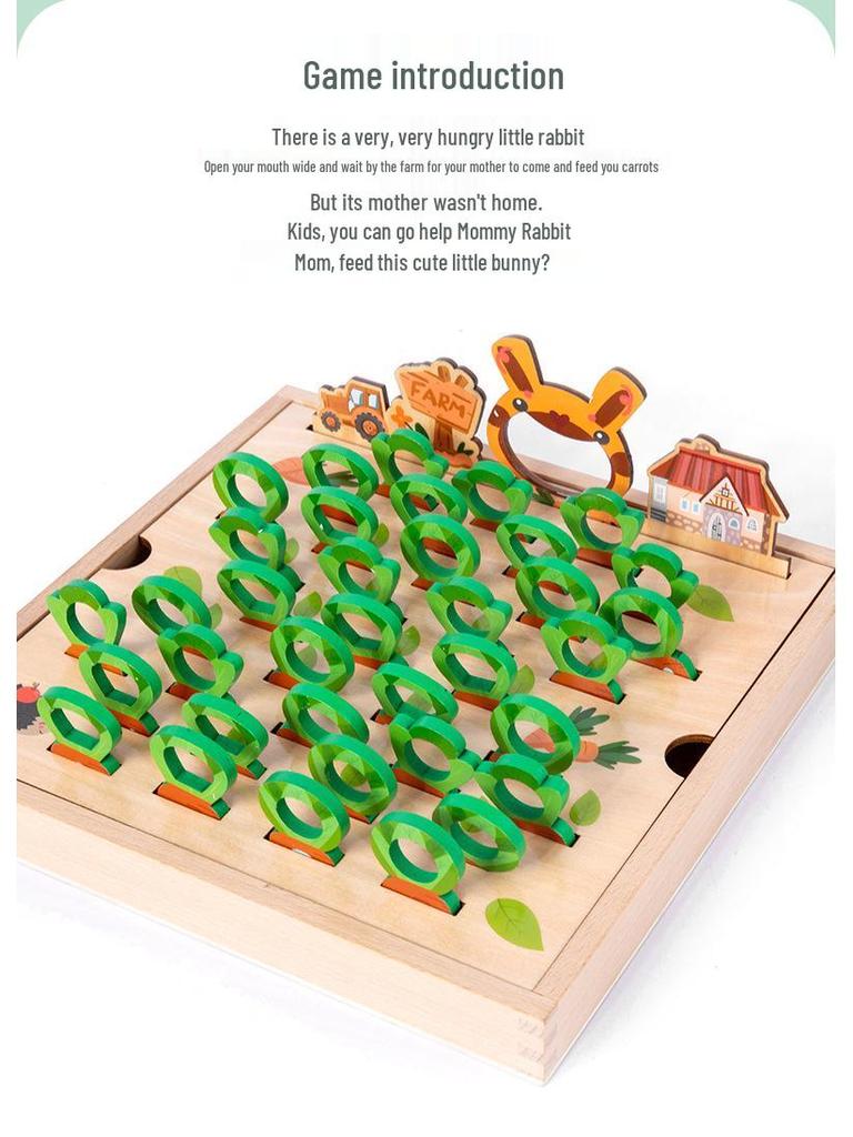 Little Rabbit Radish Pull Puzzle: Early Education, Memory Training, Interlocking Building Blocks Toy