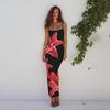 European and American New Summer Dress Suspender Sleeveless Printed Long Dress Sexy Slim Beach Dress