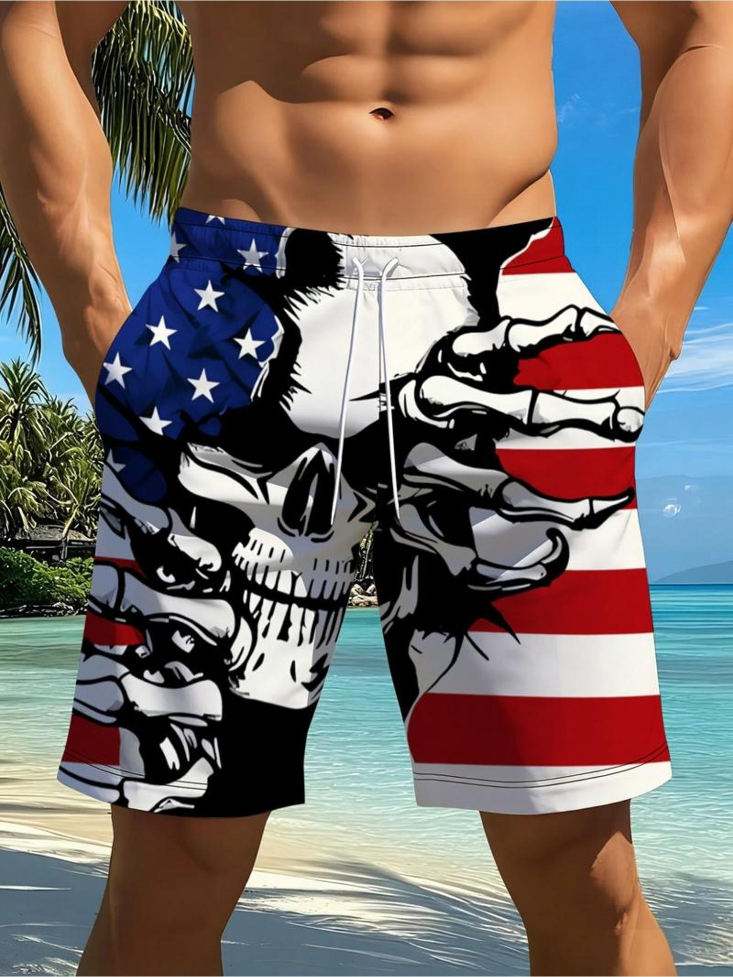 New American Flag Classic Men s Shorts Classic Fashion Couple 3D Printed Beach Shorts Casual Fashion Versatile Street Shorts S