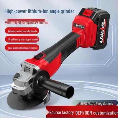 High-Power Brushless Rechargeable Electric Angle Grinder with Lithium Battery