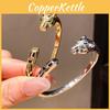 18k Leopard Animal Jewelry Cuff Bracelet With Zirconia Accents For Elegant Women