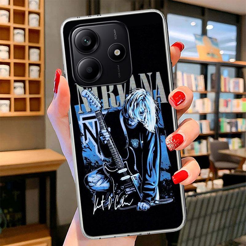 Retro Singer Kurt Cobain Phone Case For Xiaomi Redmi Note 15 14 13 12 11 10 Pro Plus 14S 12S 11S 11T 11E 10S Soft Fundas Shell R