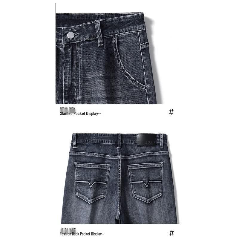 PLAYBOY Men's Summer Stretch Loose Straight Denim Shorts