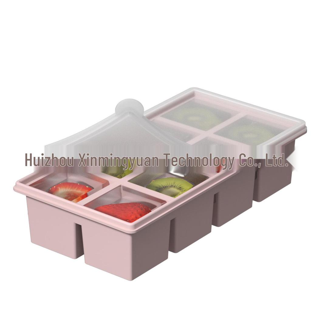Food-Grade Silicone Ice Cube Tray with Lid: Freezer Mold & Storage Container