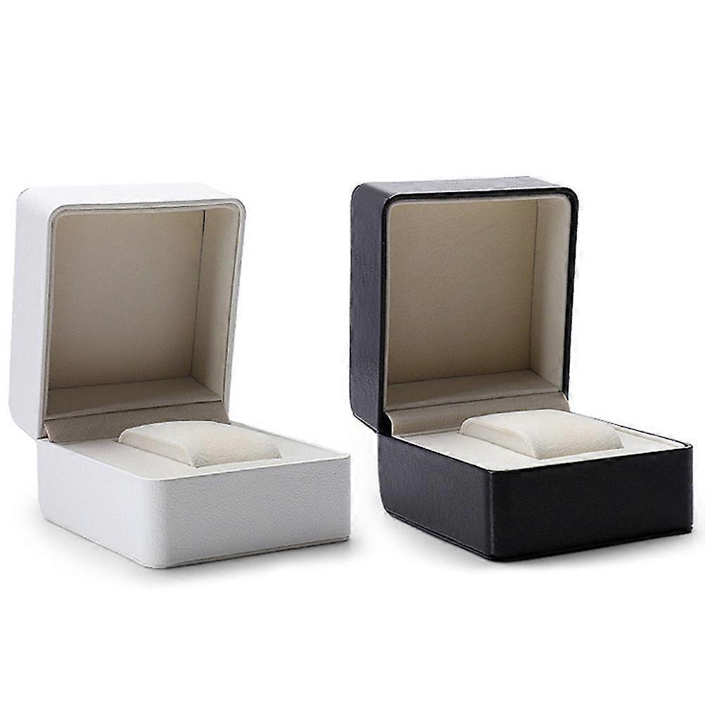 Quadratische Uhrenbox Etui Schmuck-Display Organizer Box Mode Armbanduhr Aufbewahrungshalter (Weiß)