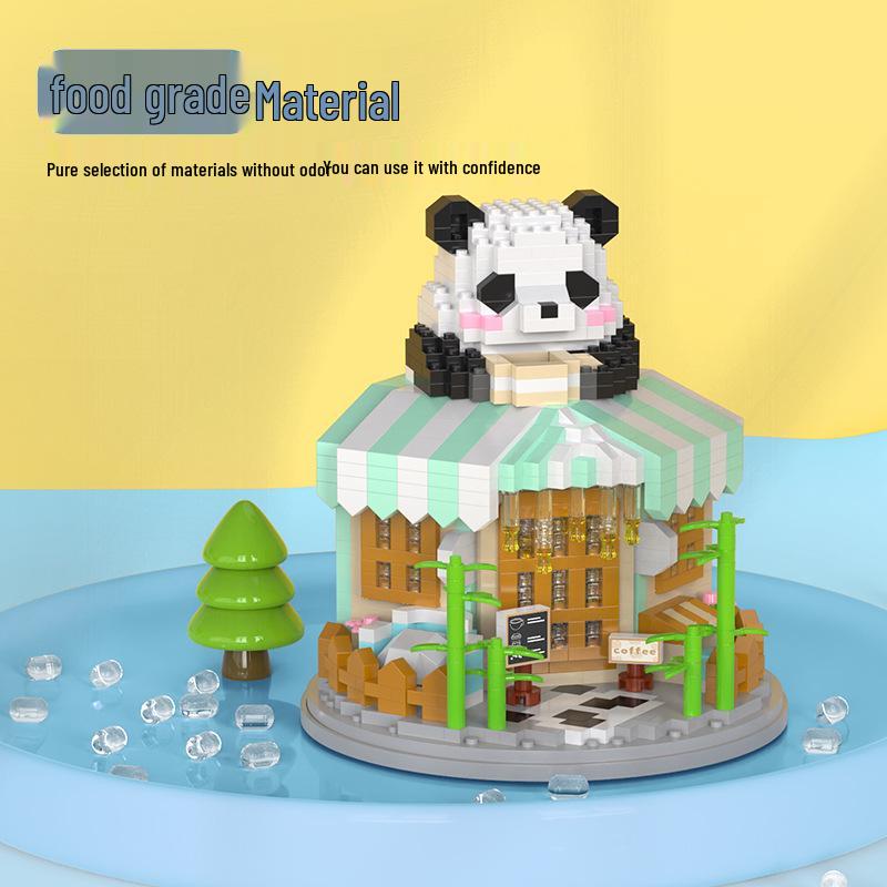 Panda House Street View Micro-Blocks - Compatible with Lego, Perfect Children's Day Gift Toy