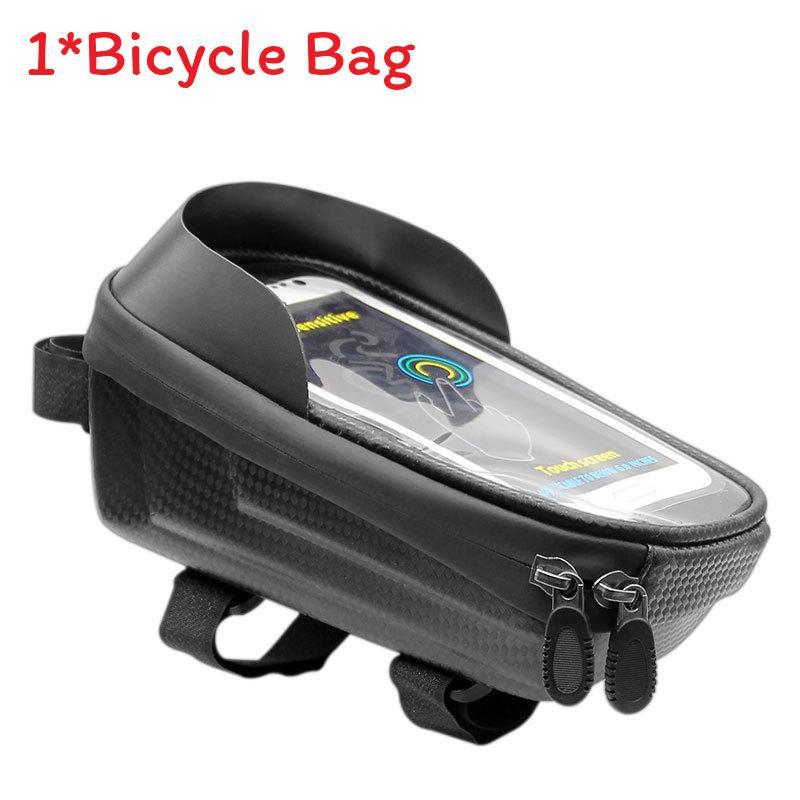 Bicycle Handlebar Storage Bag With Pvc Hard Shell Large Capacity For Cycling Gear And Phone Protection