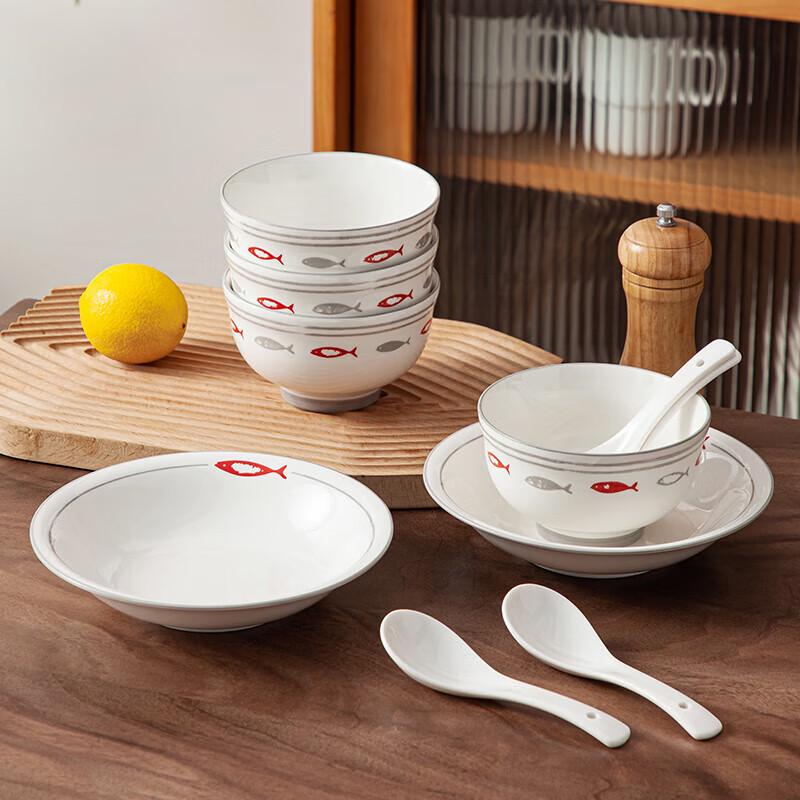 HAJ 'Fish with You' 10-Piece Ceramic Dinnerware Set