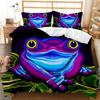 Animal Frog Three-piece 3D Digital Printing Polyester Quilt Cover Bedding Kit