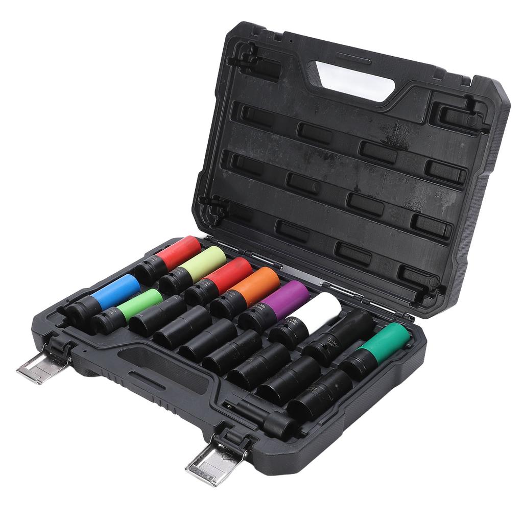 1 2in Drive Socket Set Hex Design Double Ended Torsion 6 Point and 12 Point Driver Socket Set with Extension Rod