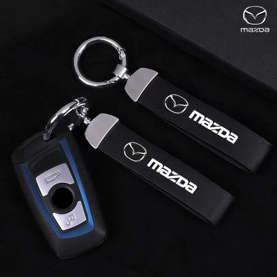 Car Styling Logo Leather Keychain Key Chain Key Rings for Mazda 3 CX3 CX4 CX5 CX7 CX8 CX9 CX30 RX7 Atenza Axela Auto Accessories