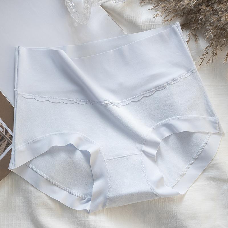 Women's Spring and Autumn New Pure Cotton High Waist Abdominal Non Mark Briefs