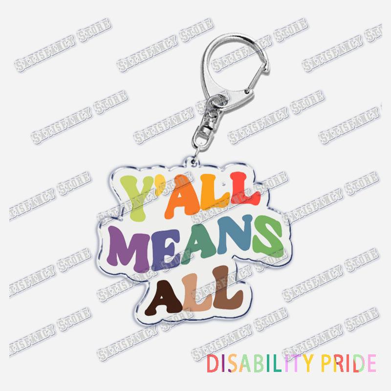 Disability Pride Key Chain Keychains Ring for Accessories Bag Pendant Keyring Jewelry Autism Festival Support