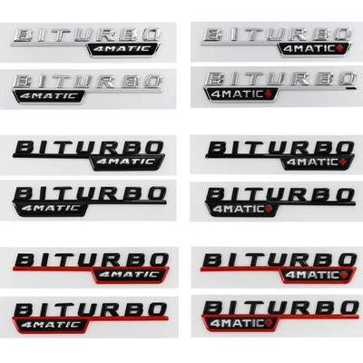2 emblemas adhesivos para guardabarros de coche, letras BITURBO 4MATIC Plus, para C43, E43, GLE43, GLC43, W205 y W213.