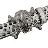 Unisex Y2K Crystal Rhinestone Skull Belt