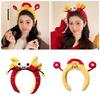 Plush Dragon/Fortunes God Headband for Chinese Spring Festival Celebration Seasonal Holiday Women Face Washing Hairband