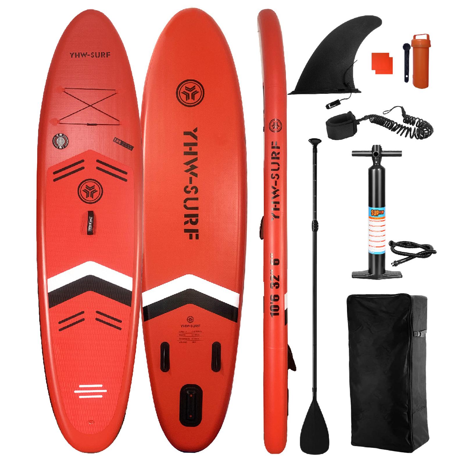 

10,6-футовая надувная доска для серфинга на морском пляже, водные лыжи, доска для серфинга с веслом красный