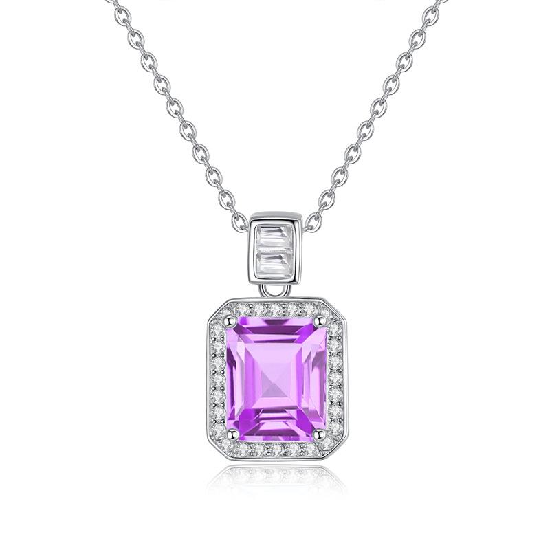 Luxury S925 Silver Necklace, Natural Colorful Gemstone Pendant, Elegant Jewelry for Her 925 silver