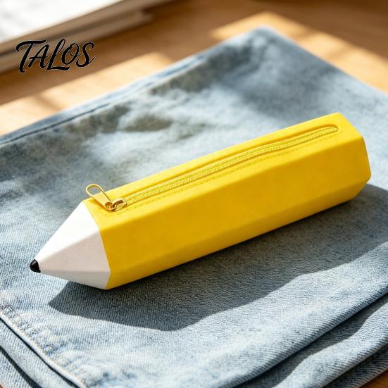 Durable Pencil Bag Students Silicone Case with Zipper, Waterproof Shaped Large Capacity Organizer Stationery Pouch, for Pens, Erasers, Rulers