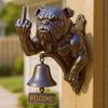 French Bulldog Welcome Door Bell Vintage Resin Dog Head Doorbell Home Office Entrance Decorative Bell Pet Lover Gift