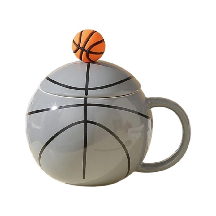 Basketball Shape Teas Cup with Handle 420ml Large Ceramic Coffee Mug Porcelain Teas Cup Gift for Friend, Family