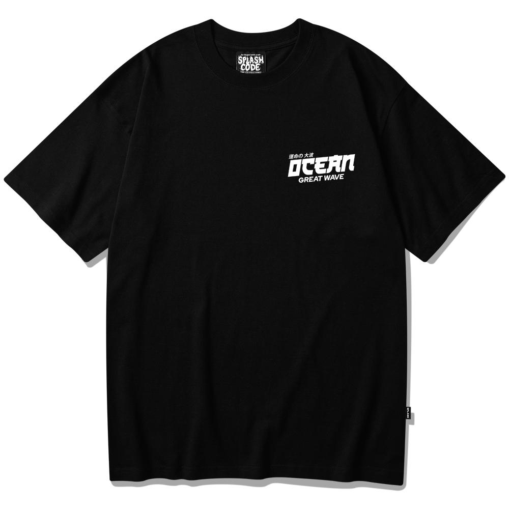 Seupeullaesikodeu Short Sleeve T-Shirt Black - Ocean