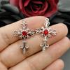 10pcs 22*33mm Ornate Gothic Cross Pendant Crystal Cross Pendant Designer Charms Fit Jewelry Making DIY Handmade Jewelry Findings