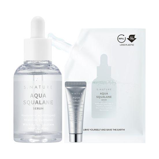 S.NATURE Aqua Squalane Serum 50ml Special Offer (+50ml Refill + 10ml Moisture Cream)