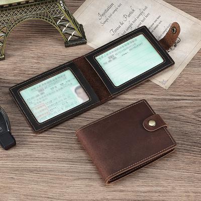 Portofel cu licențe pentru bărbați din piele albastră, realizat manual, carduri de licență personalizate în două pliuri