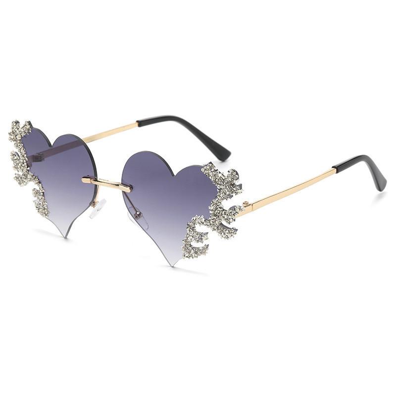 Eye-catching Heart-shaped Sunglasses In Various Gradient Colors Fashionable Uv400 Eyewear StyleI