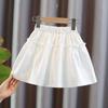 Mädchen Halblanger Rock Sommer Neu Mittellang Kinderbekleidung Hosen Halblanger Rock Kinder Weiß Kurz
