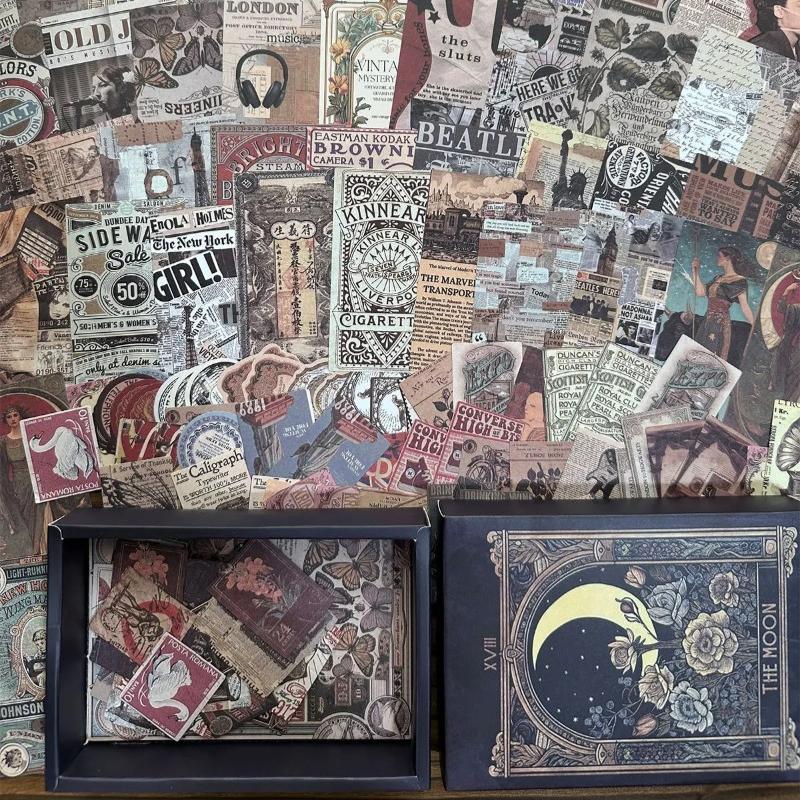 200 listů Kreativní Retro Éra Styl Euron Trhací Materiál Papír Ruční Výroba DIY Scrapbooking Deník Estetický Řemeslný Papír