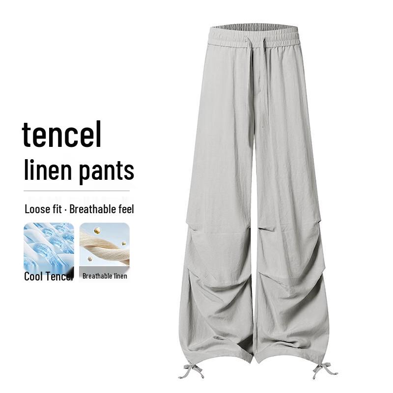 MEDE Men s Drape Wide-Leg Casual Pants L