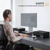PC Monitor Riser, 60-116 cm, 2 Drawers, Adjustable Length and Angle, Black