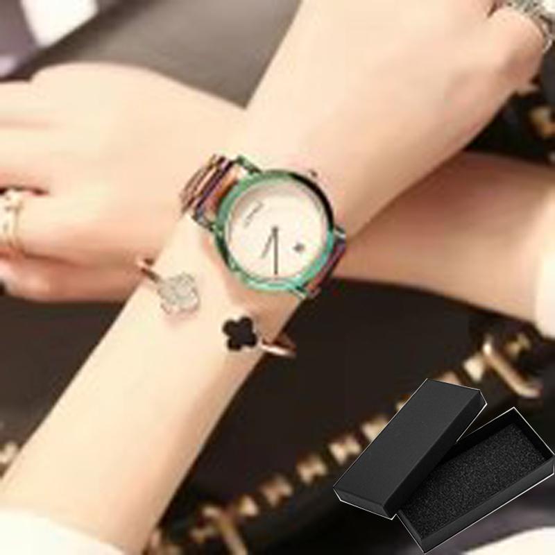 HK Brand Ladies Quartz Watches Water Resistant Women Fashion Clocks Ultra-Thin Rose Gold Stainless Steel Calendar Dress Watches