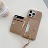 Wrist Strap Wallet Phone Case for iPhone 15 14 13 12 11 Pro Max Luxury Litchi Patterned Shockproof PU Leather Cover
