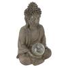 Buddha Statue Harz Buddha Skulptur mit Lampe für Außengartendekoration Heimornament