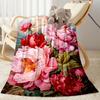 Stained Glass Rose Flannel Blanket,Lightweight,Office Blanket,Sofa Blanket,Comfortable Blanket