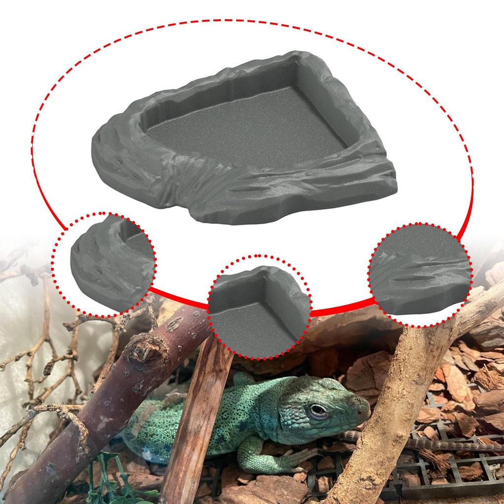 Reptile Water Dish Corner Feeding Bowl for Turtles And Chameleons