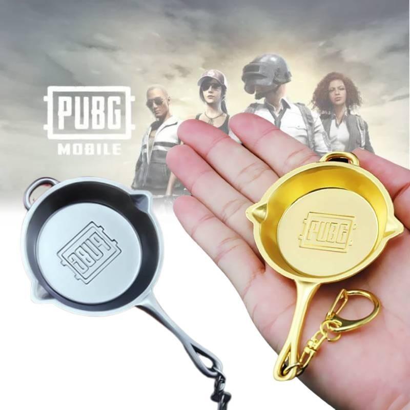 Premium Zinc Alloy Pubg Pan Keychain Metal Souvenir For Gamers And Collectors