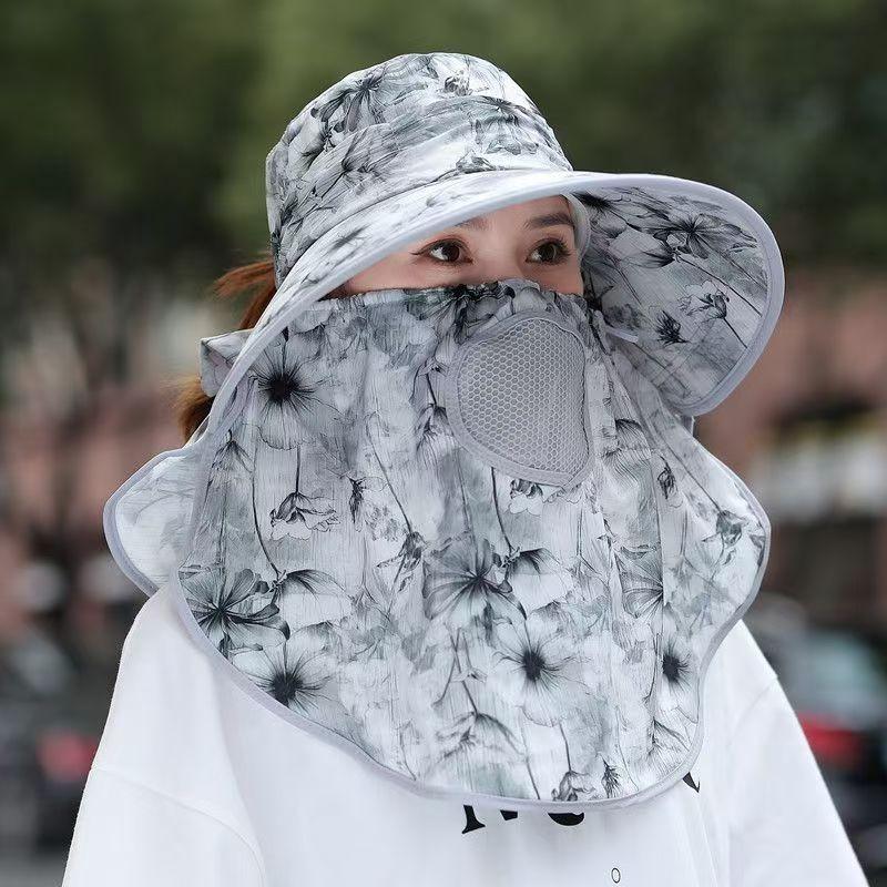 Summer Sun Protection Hat With Face Shield And Neck Cover For Women Outdoor Uv Sun Hat