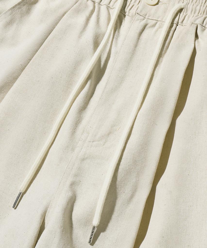 FILLUMINATE One-Pleat Curved Linen Pants - Natural