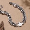 Trendy Titanium Steel Double-Layer Chain Bracelet - Sweet, Cool, Adjustable, Niche Design Jewelry for Her