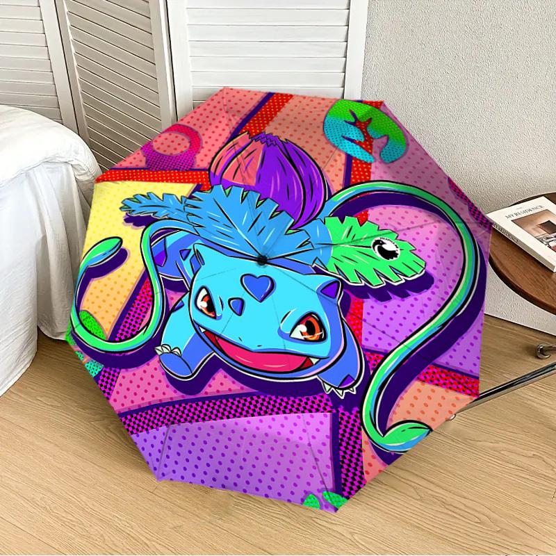 

1pc Bulbasaur, Pokémon Automatic Folding Umbrella] Durable Iron Frame & Rod, Portable Folding, Makes a Great Holiday Gift yy251016285