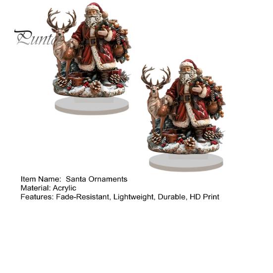 Weihnachts-Tischdekoration Rentier Weihnachtsmann Tischdeko, 2D Acryl Geschenkideen für Party-Deko Kamin Wohnzimmer Schlafzimmer Zuhause Leichtgewicht