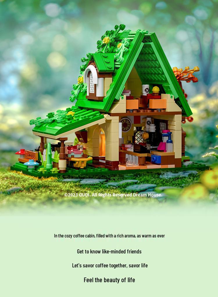 Gudi Educational Building Blocks: Coffee Shop Model Puzzle for Kids