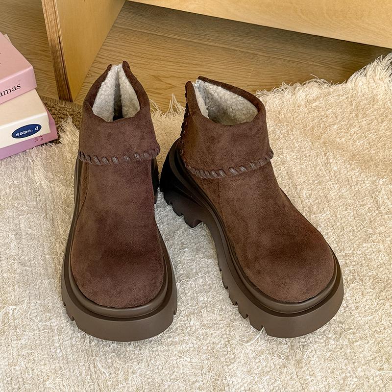 Fashion Women's Platform Suede Ankle Boots 2025 Spring and Autumn Fashion New Dress Designer Walking Casual Fashion Boots Botas